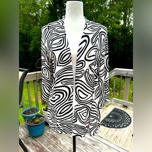 Chico’s white and black swirl cardigan